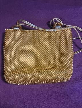 Vintage Bags by Marlo Gold Caviar Beaded Evening Crossbody Purse Clutch